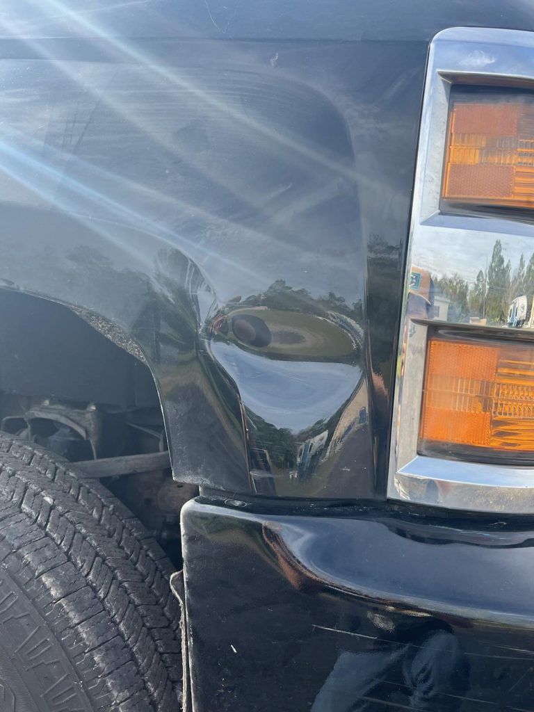 cevey truck dent removal before, Dent Repair Estimator