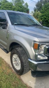 f350 fender dent repaired Deltona fl after